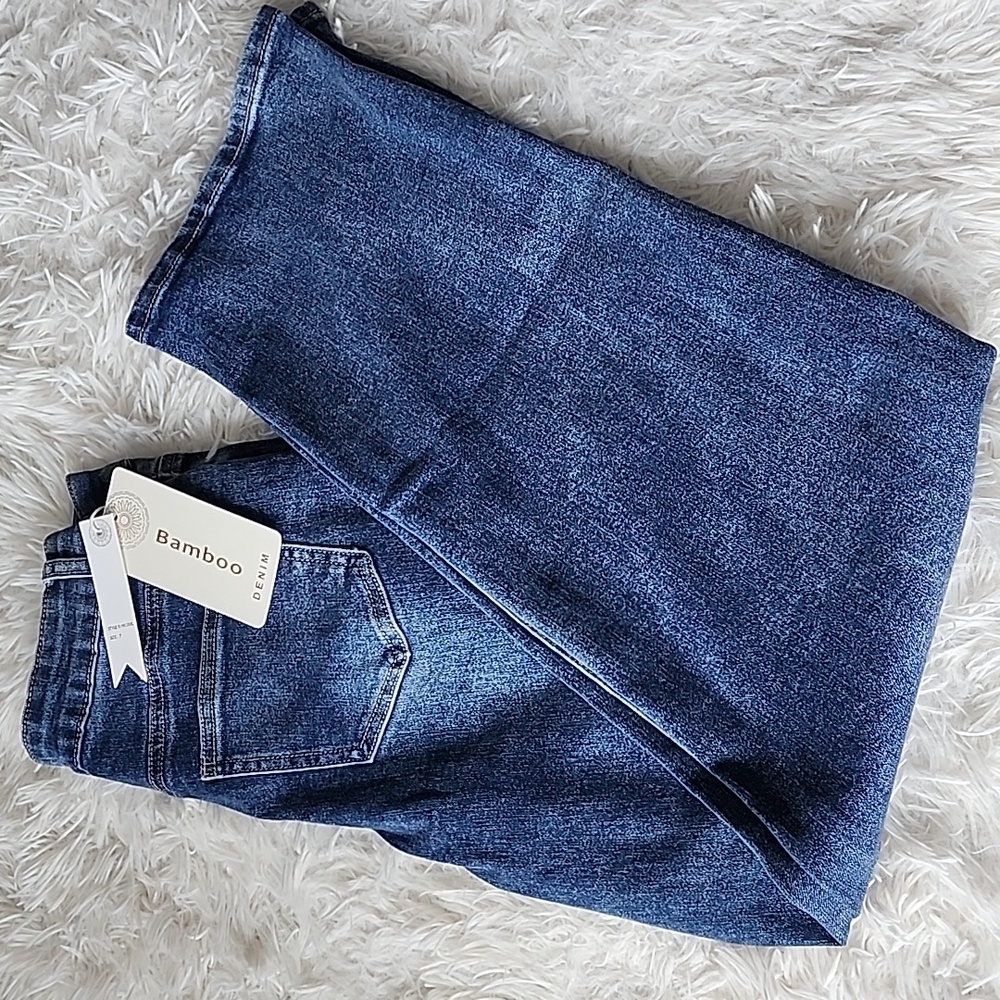 Bamboo Blue Jeans Wide Leg Brand New